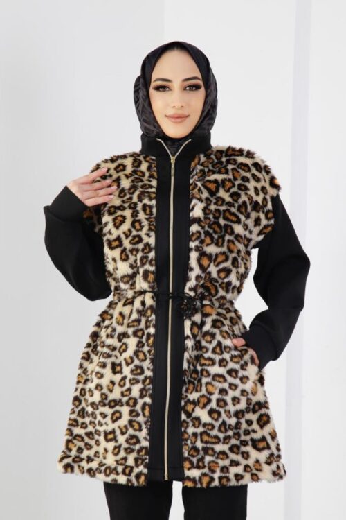 Aden Leoparlı Peluş Hırka